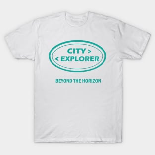 City Explorer T-Shirt: Unleash Your Urban Wanderlust with 'Beyond the Horizon' Typography Design T-Shirt